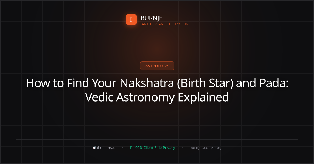 How to Find Your Nakshatra (Birth Star) and Pada: Vedic Astronomy Explained