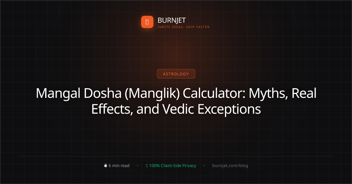 Mangal Dosha (Manglik) Calculator: Myths, Real Effects, and Vedic Exceptions