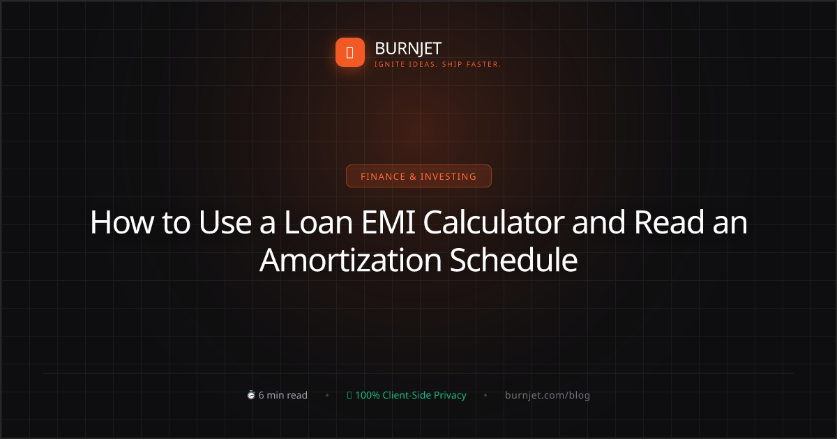 How to Use a Loan EMI Calculator and Read an Amortization Schedule