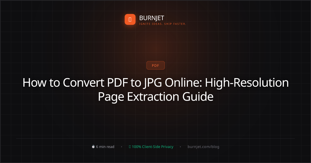 How to Convert PDF to JPG Online: High-Resolution Page Extraction Guide