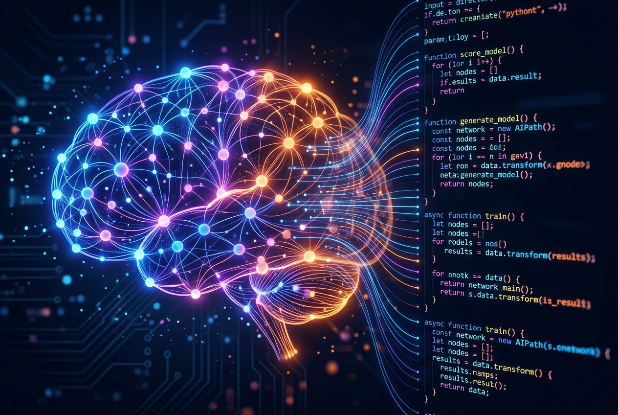 Abstract digital intelligence network with clean modern geometric connections