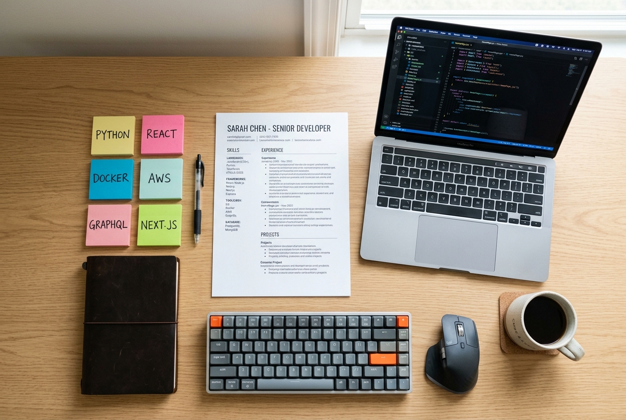 Developer organizing technical modules and code architecture on a screen